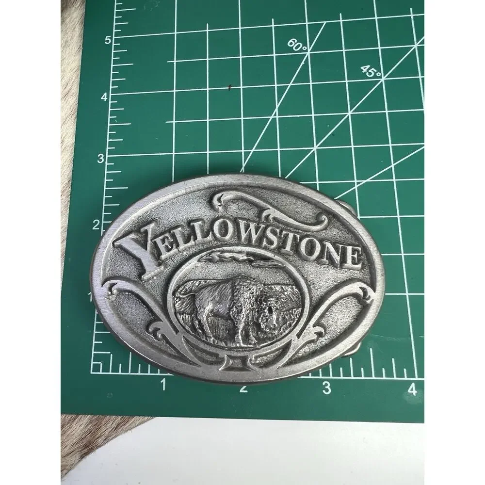 Bison Buffalo Yellowstone Belt Buckle Pewter CSSC Made In USA NWOT Western SW